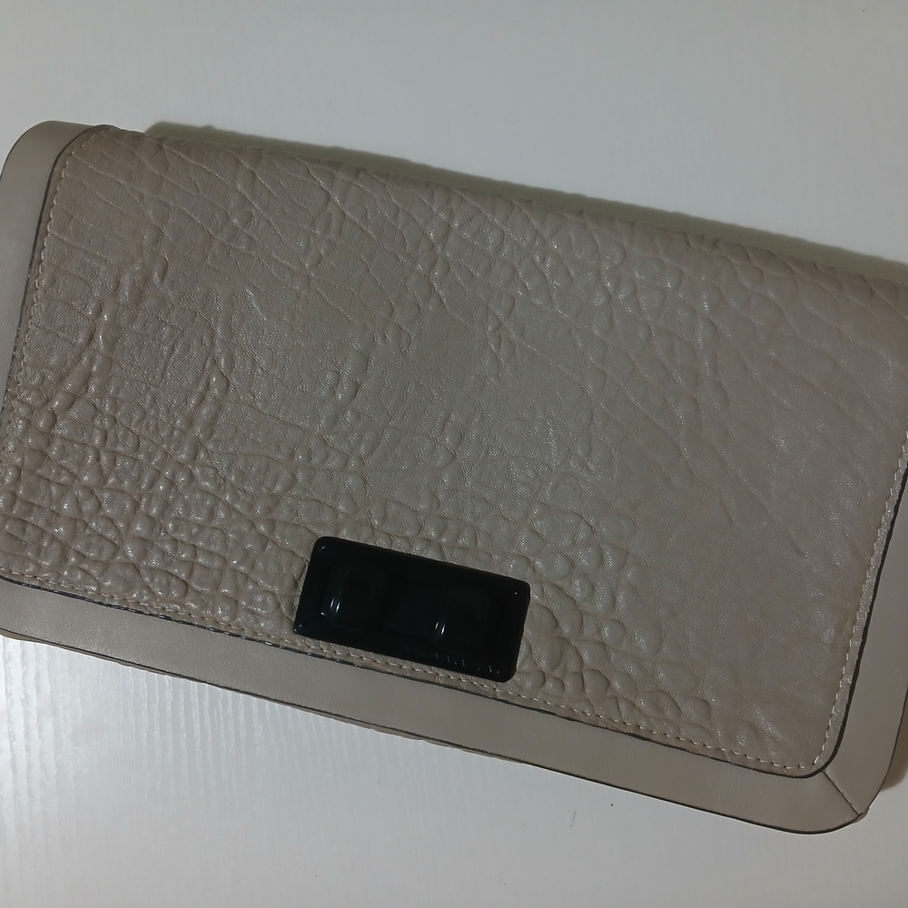 Elegant Vintage Textured Taupe BCBGMaxazaria Urban Clutch Purse